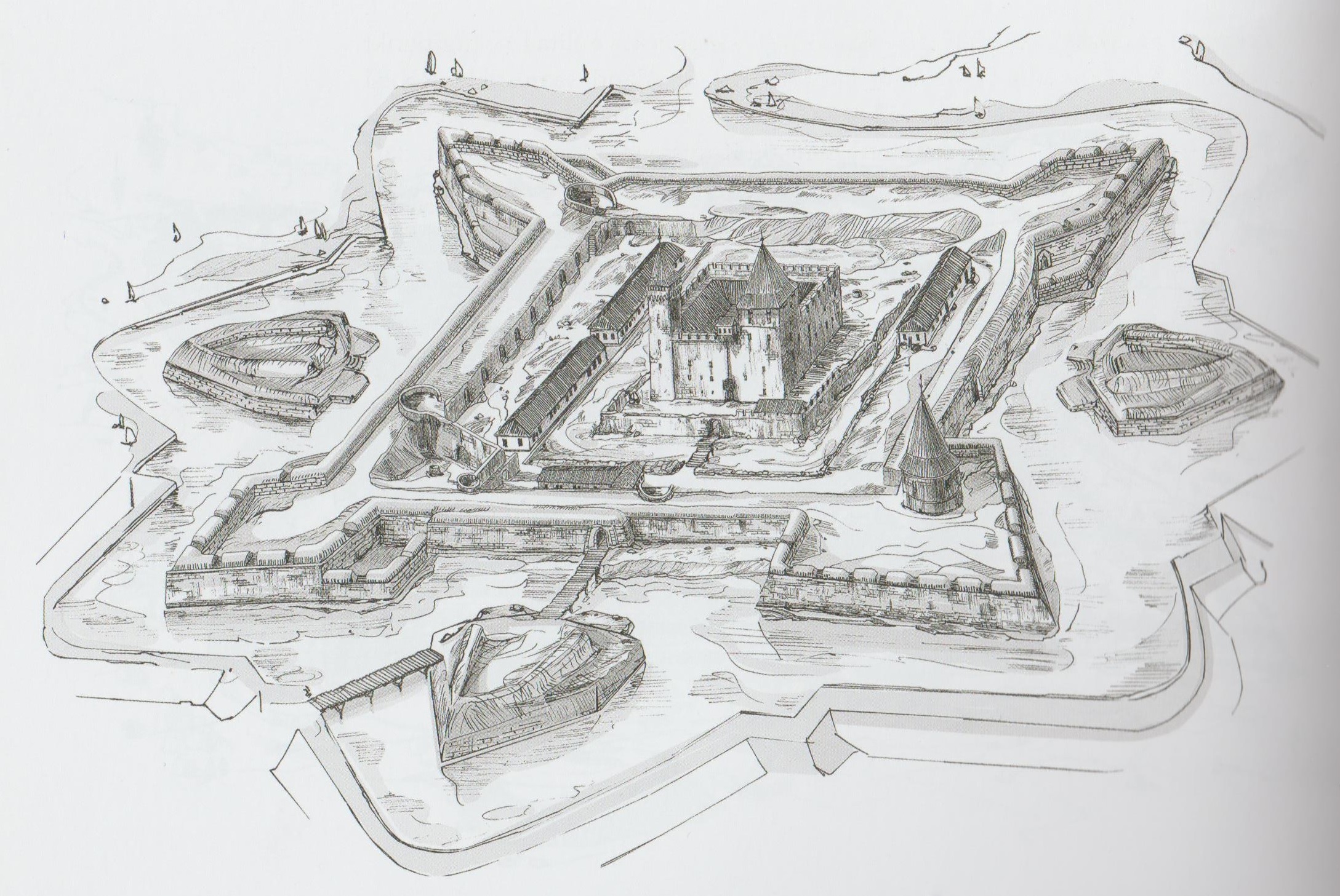 Вид крепости Курессааре в 1710 г 